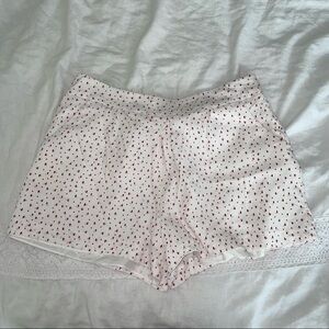 Disney By LC Lauren Conrad LARGE White Lined Shorts Pockets Elastic High Waist